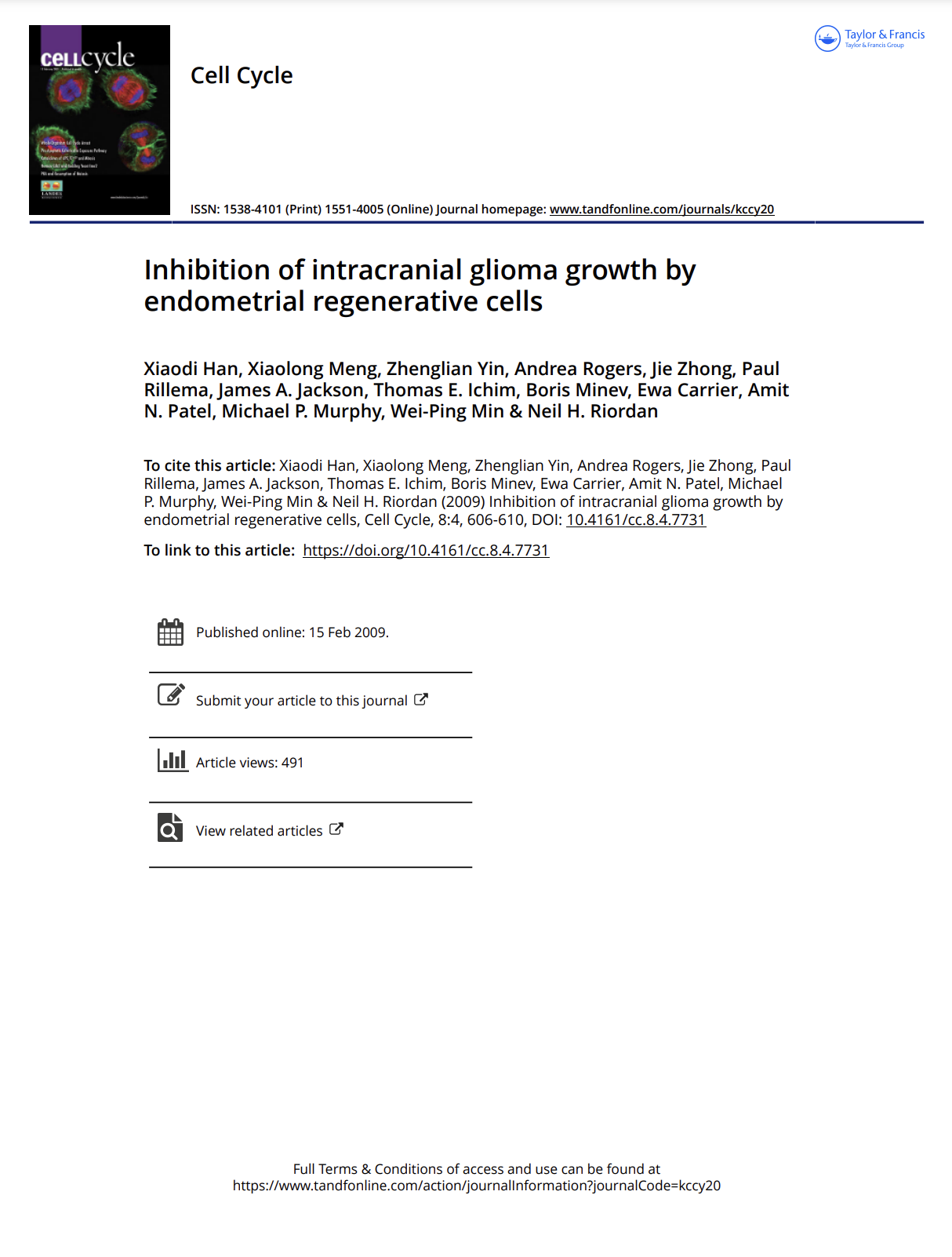 Inhibition Of Intracranial Glioma Growth By Endometrial Regenerative ...